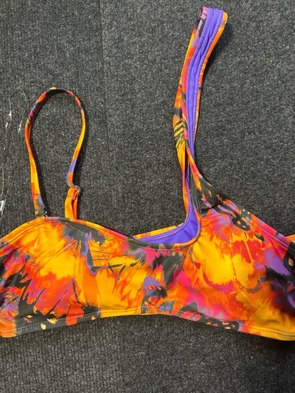 Vibrant Multicolor Sports Bra - Orange, Purple, Pink